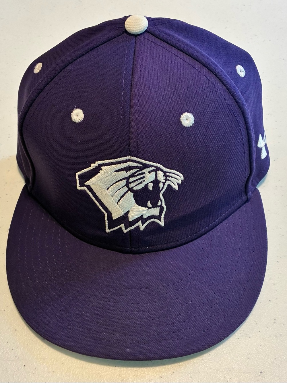 Under Armour Purple Snapback Hat with White Panther Emblem